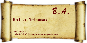 Balla Artemon névjegykártya